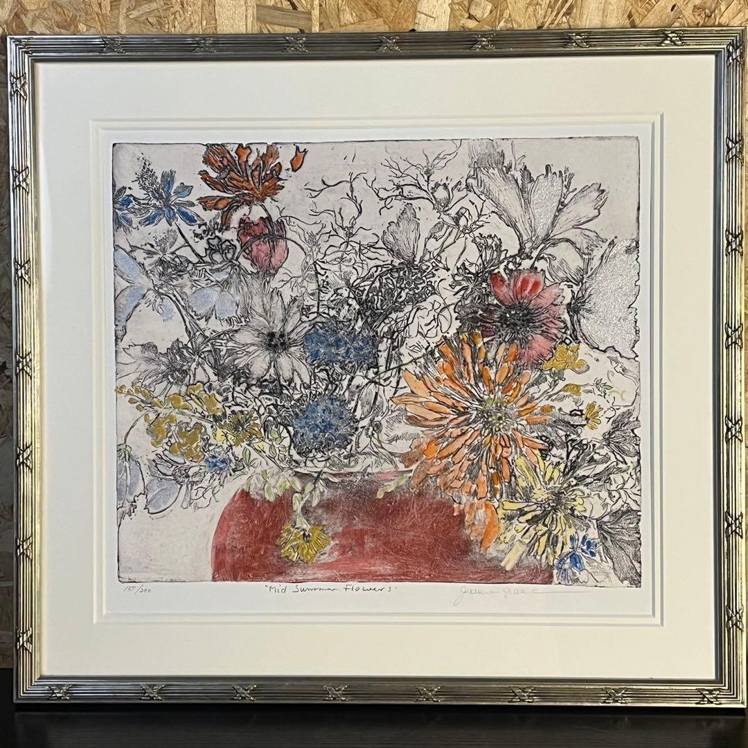 【匿名発送】ジョアン・アイザック　Mid Summer Flowers 版画