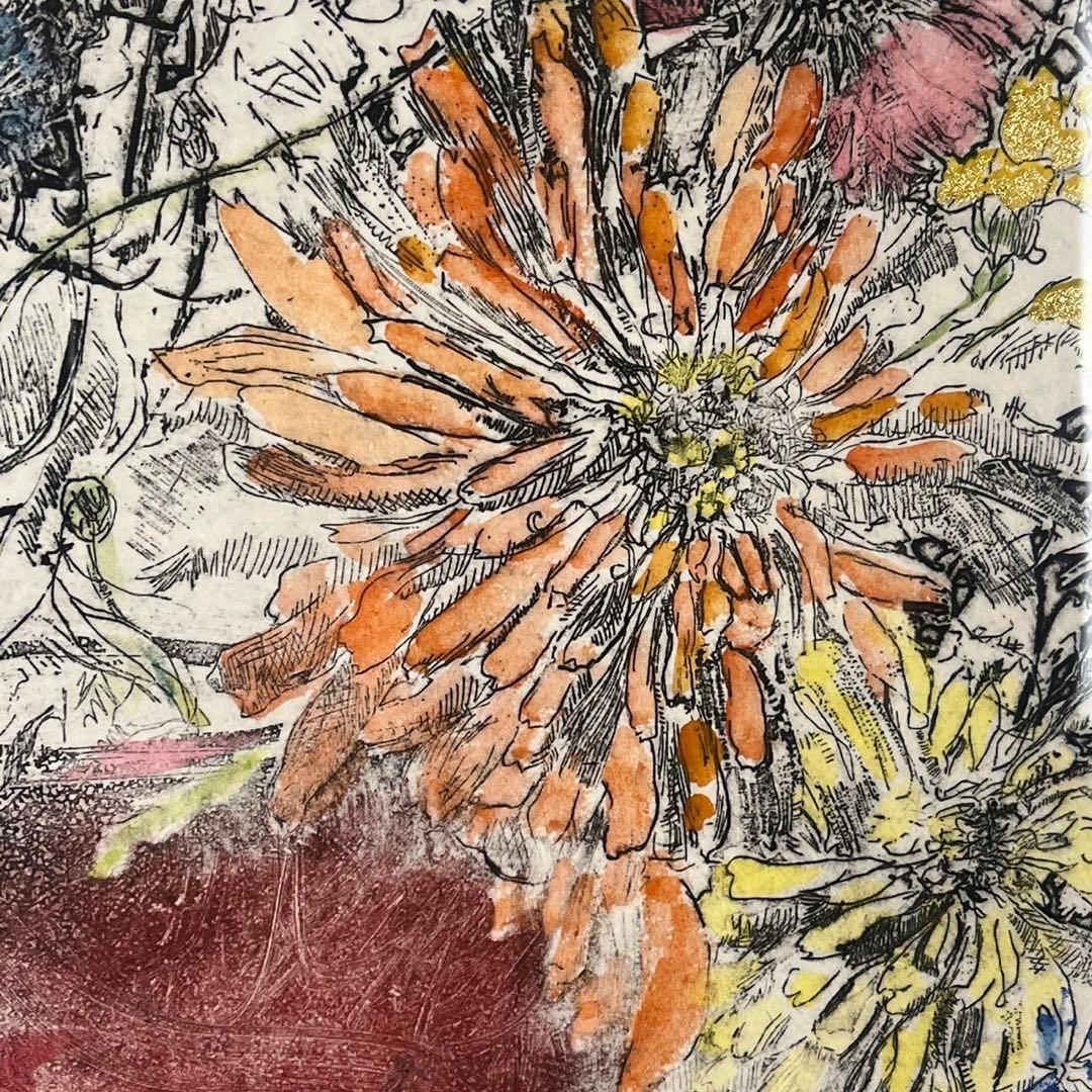 【匿名発送】ジョアン・アイザック　Mid Summer Flowers 版画