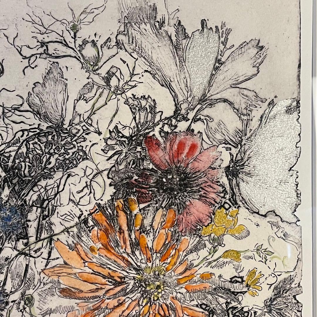 【匿名発送】ジョアン・アイザック　Mid Summer Flowers 版画