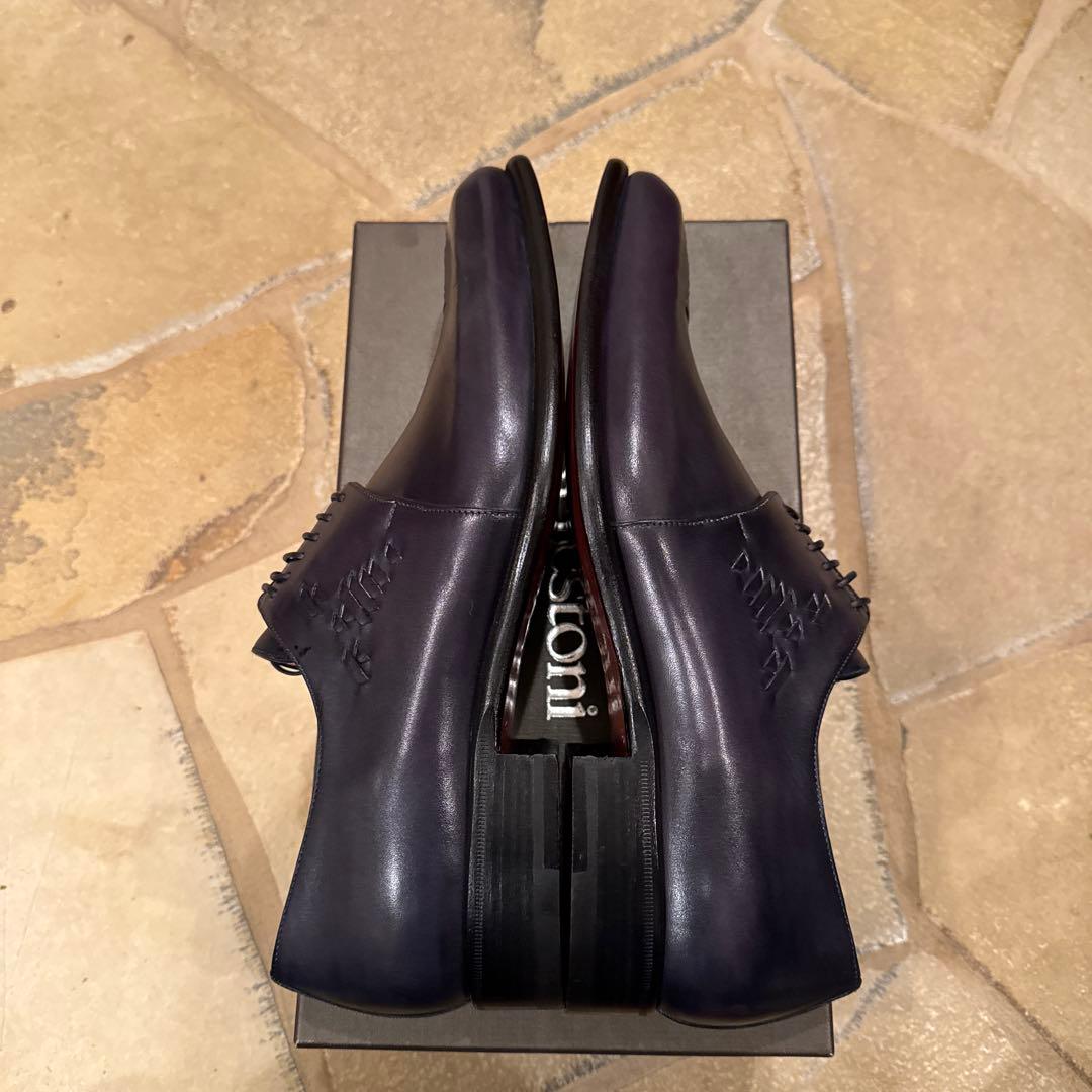 a.testoni⭐️美品・未使用⭐️ネイビー レザー ドレスシューズ