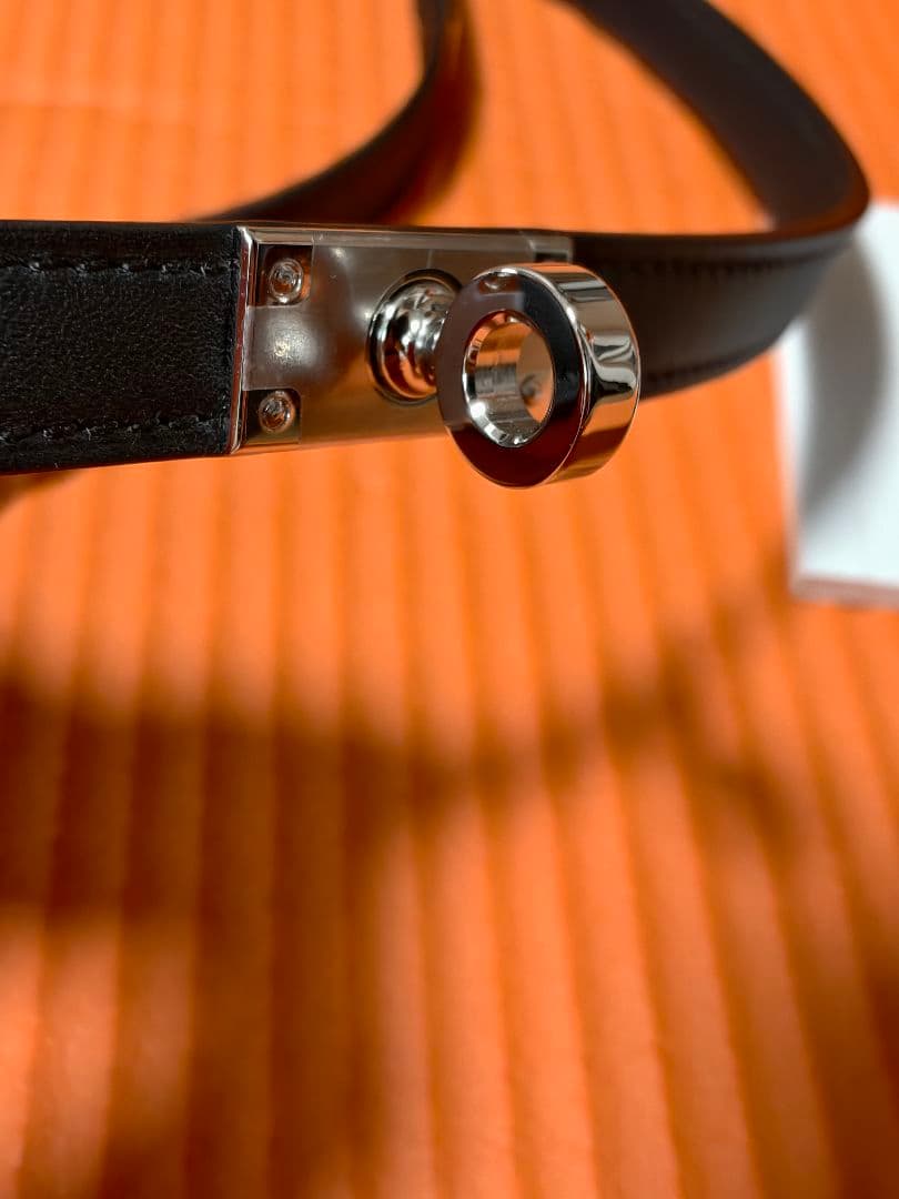 新品 レア エルメス ネックレス ケリーラリアット 黒 ブラック シルバー金具