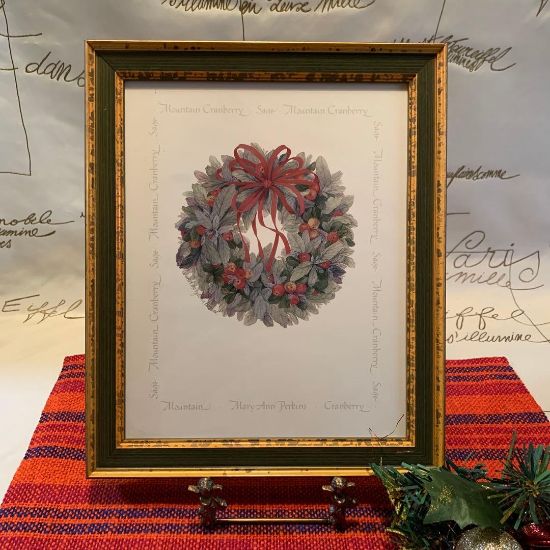 デンマーク製　雑貨　赤い実のリースの額とピューター四季セット　seringa様