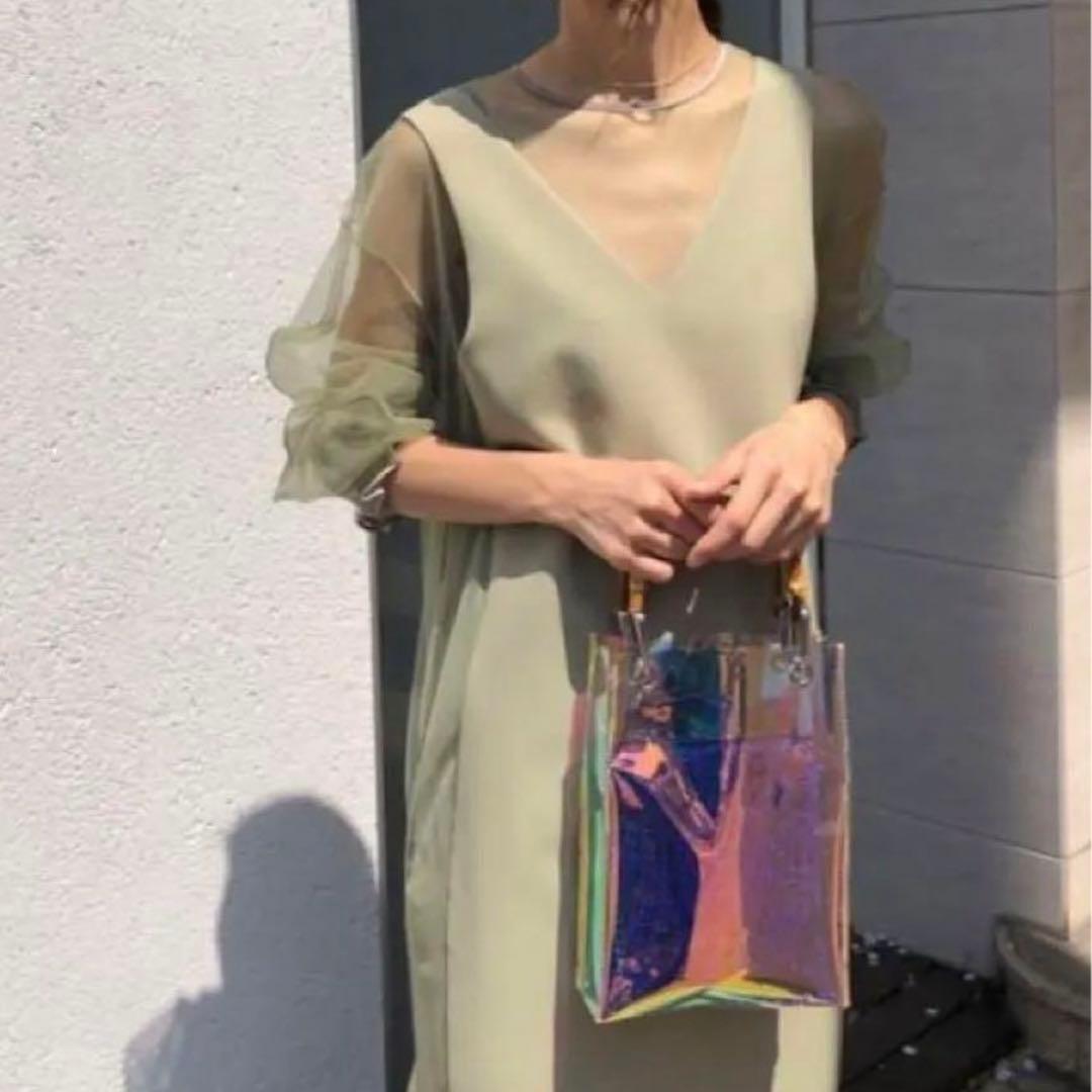 Ameri TULLE DOCKING DRESSチュールドッキングドレス