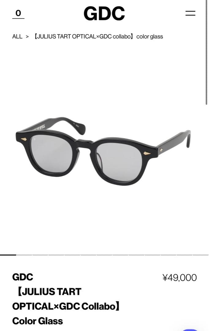 【完売品】JULIUS TART OPTICAL × GDC サングラス