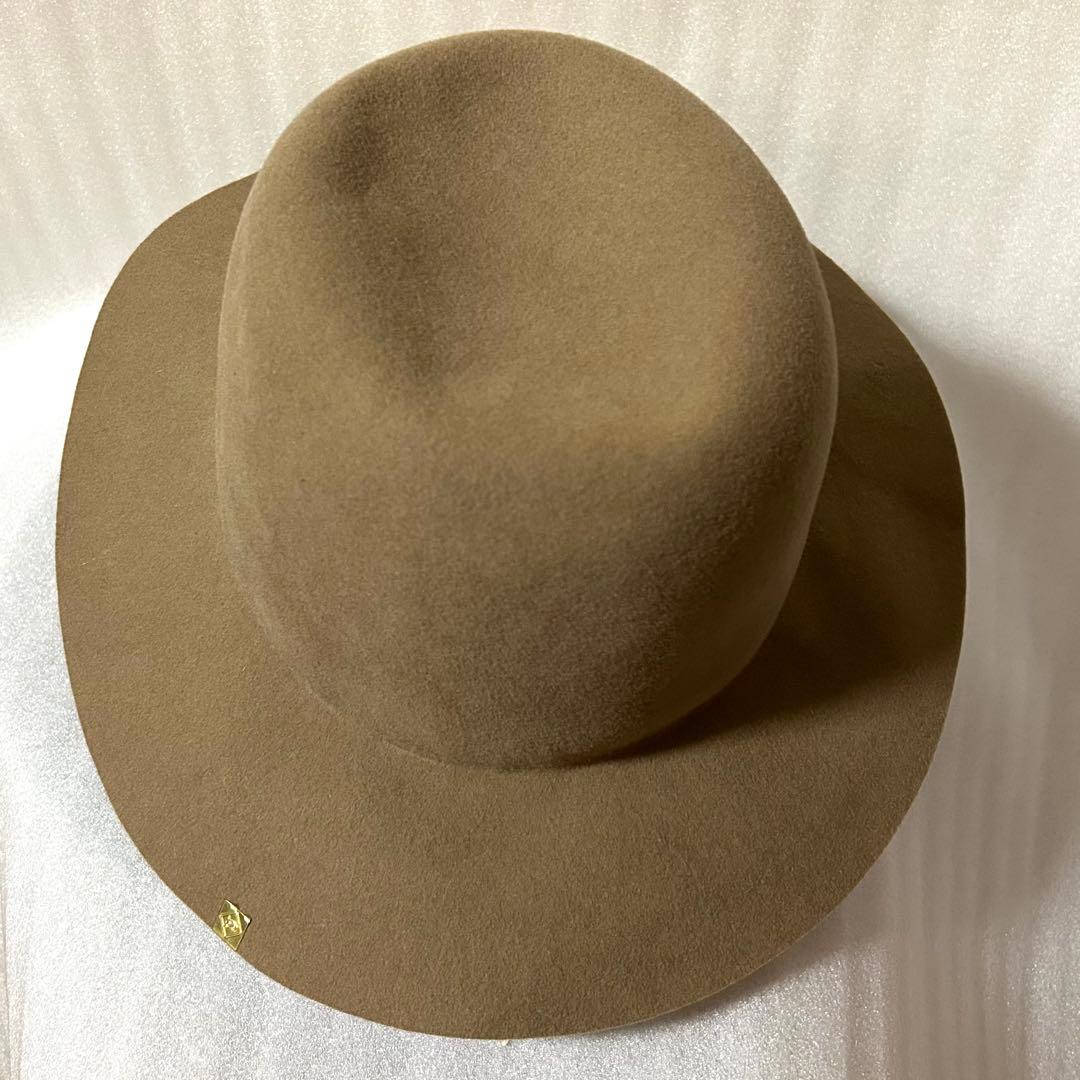 CA4LA カシラ M〜Lサイズ古着ウールハット ベージュベルクロ調整テープ付き