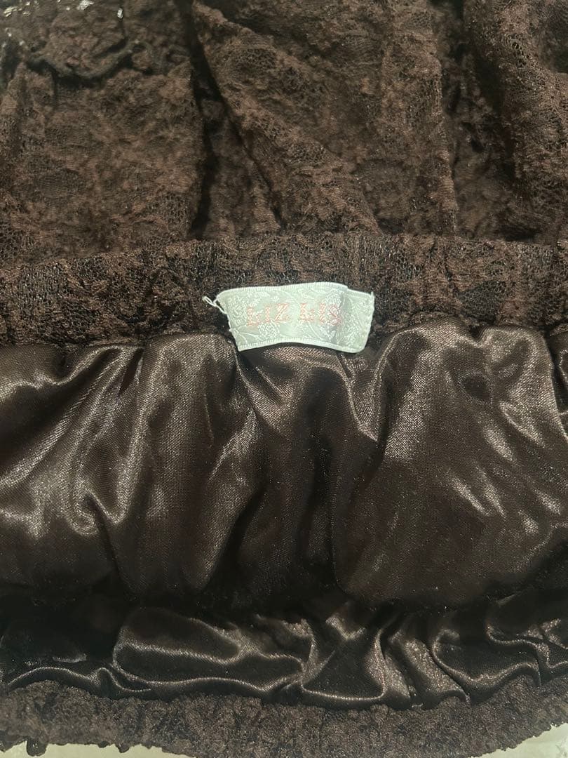 LIZLISA リズリサ ブラウンレースフリルミニスカート