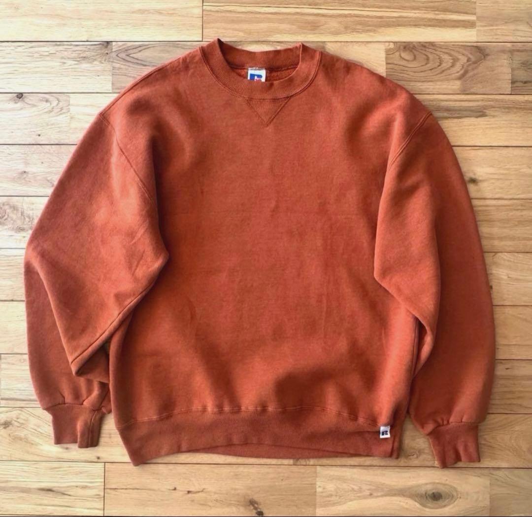 RUSSELL レアカラー 90s ラッセル スウェット ブリック L オレンジ