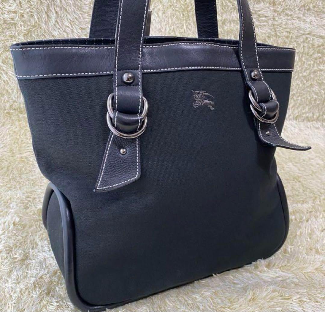 ❣️値下げ❣️BURBERRY ブルーレーベル 黒 トートバッグ 美品✨ ホースロゴ