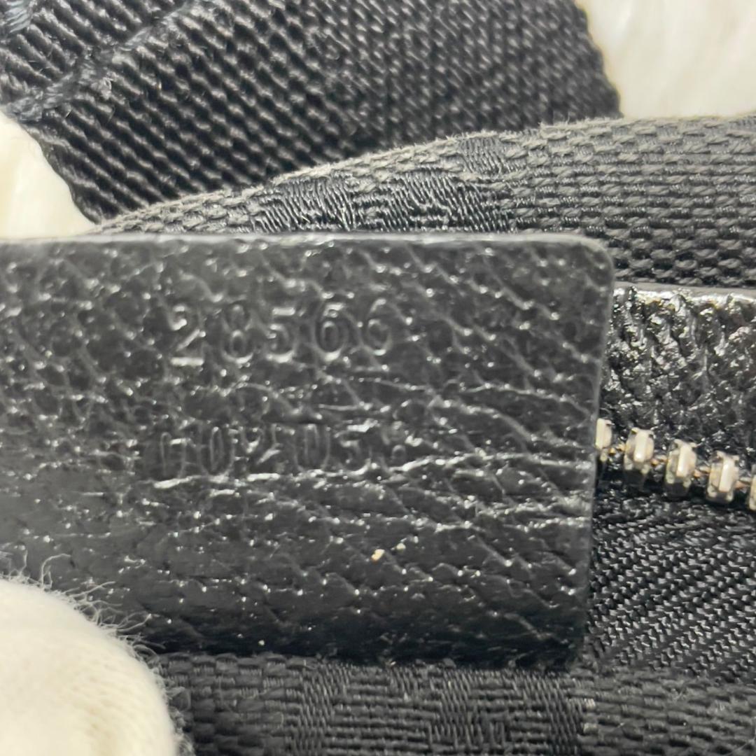 グッチ ボデイバッグ レザー ブラック GGキャンバス ウエストポーチ フラッペ