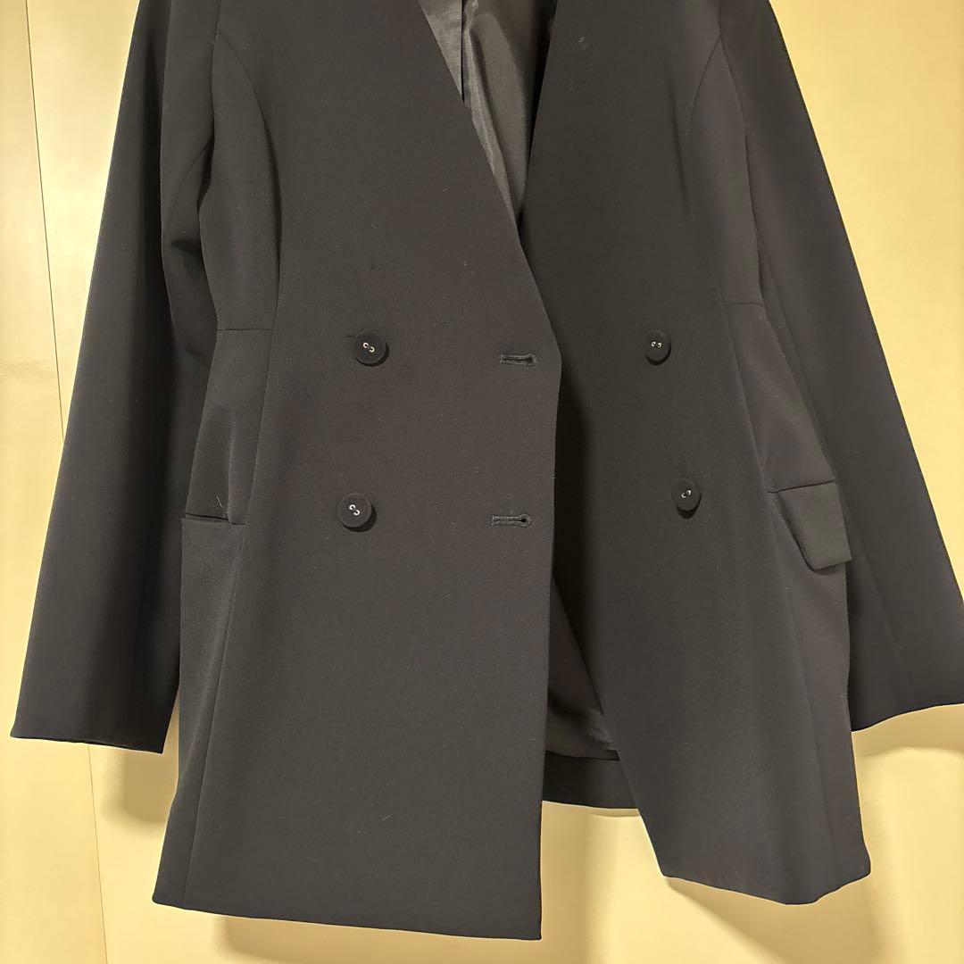 ジャケット・アウター carla Ruffle Peplum Jacket navy