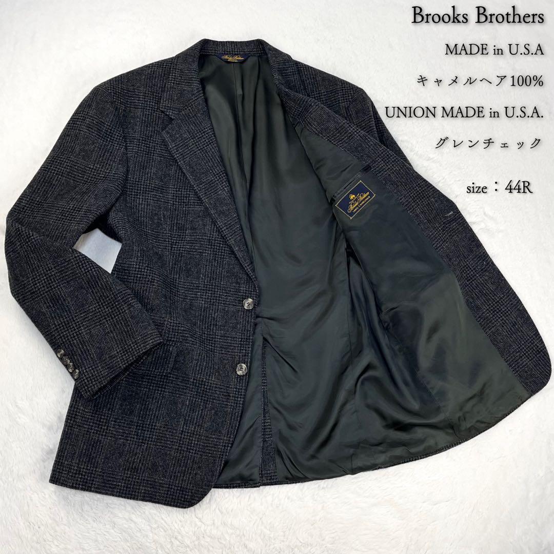 アメリカ製 キャメル100% ブルックスブラザーズ グレンチェック ブレザー