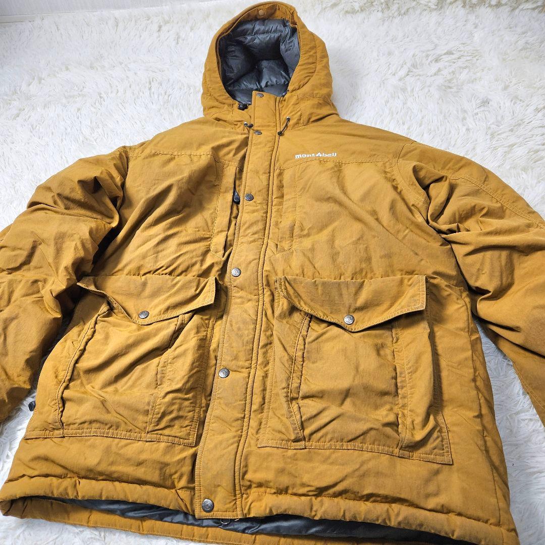 【極暖】モンベル　ローガンダウンパーカ イエロー　ファー欠品　1101446