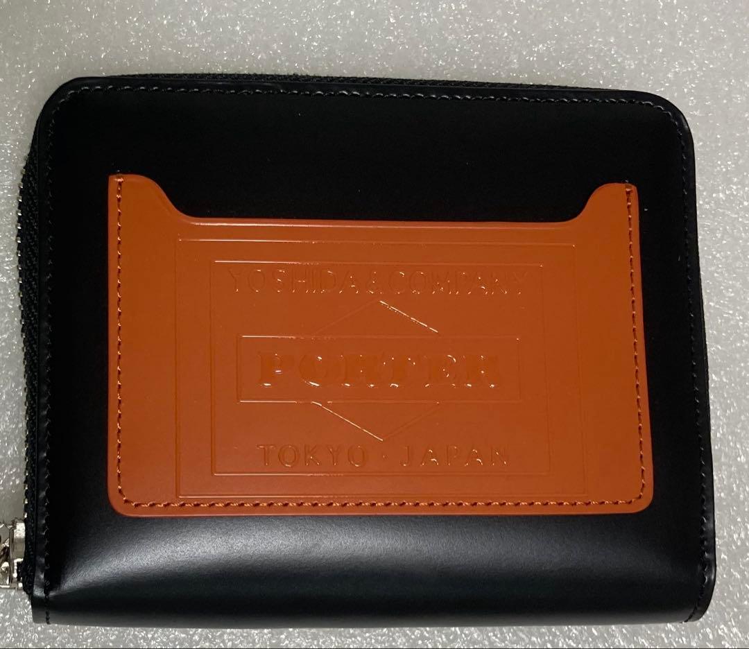 Porter ＰＳレザーウォレットチェッカーフラッグ　ブラック