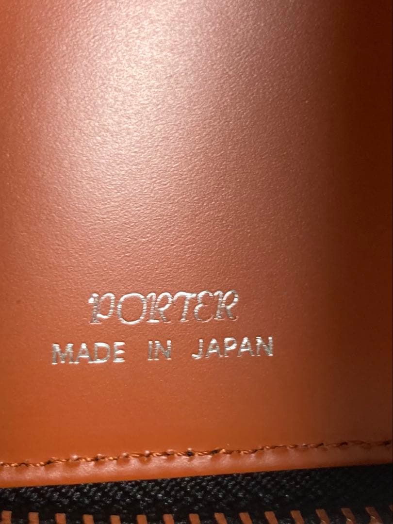 Porter ＰＳレザーウォレットチェッカーフラッグ　ブラック