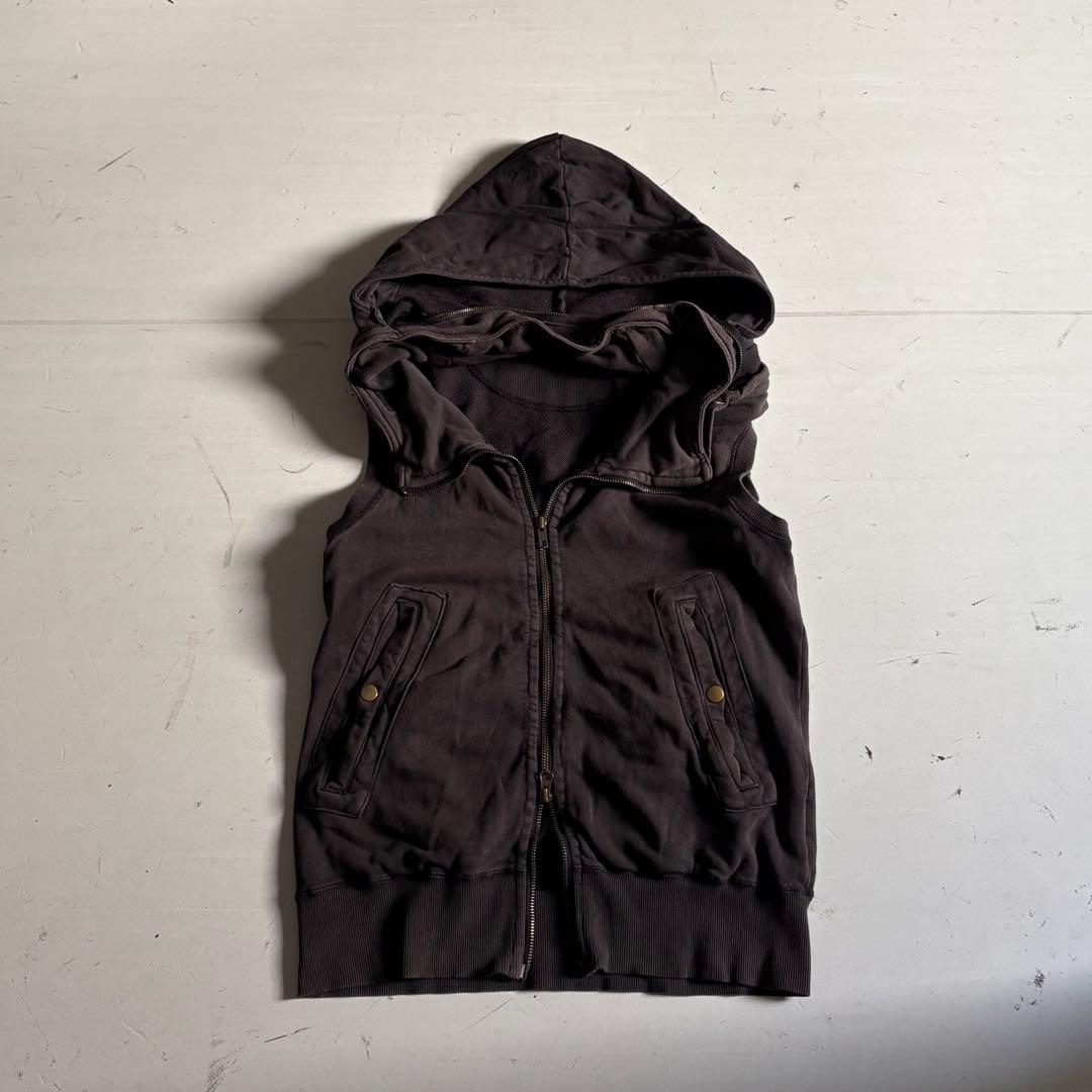 00's vintage ダブルジップ　ノースリーブベスト　アーカイブ　y2k