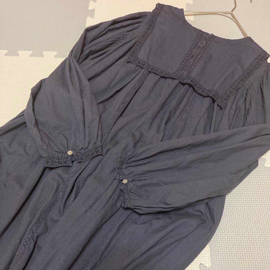 新品タグ付き✨ツハルバイサマンサモスモス リバーレース切替ワンピース 長袖ロング