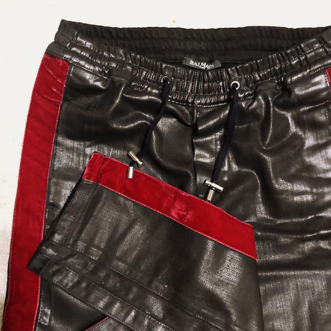 バルマン BALMAIN サイドラインバイカーデニム　サイズM