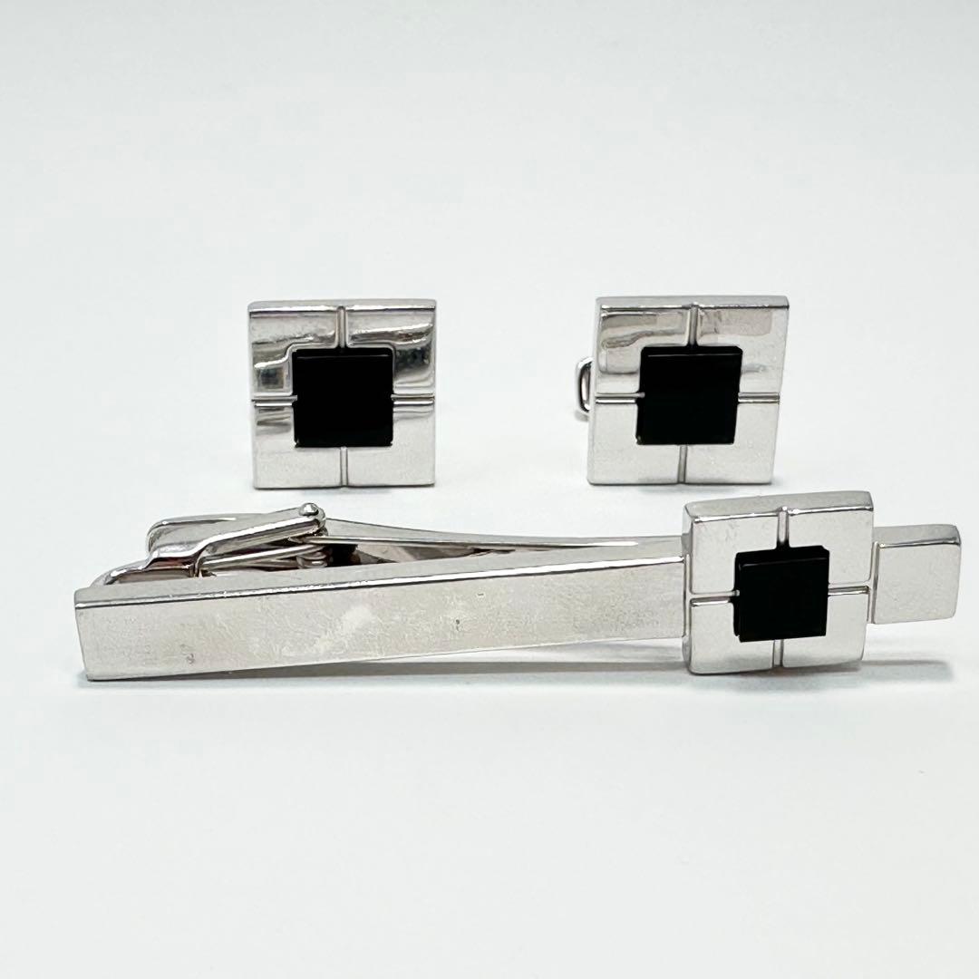 ダンヒル　スクエアトップ　オニキス　ネクタイピン　カフス　セット　925