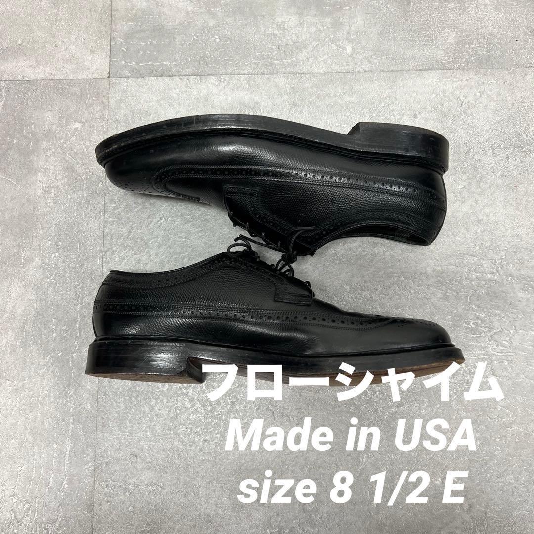 80〜90年代フローシャイムケンムーアレザースニーカー革ブラックウイングチップ