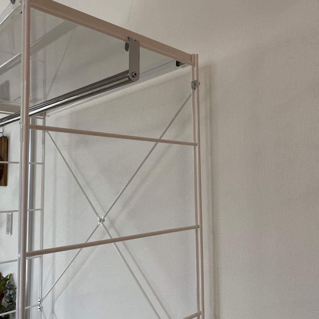 【無印良品】スチールユニットシェルフ　ワードローブセット　ライトグレー