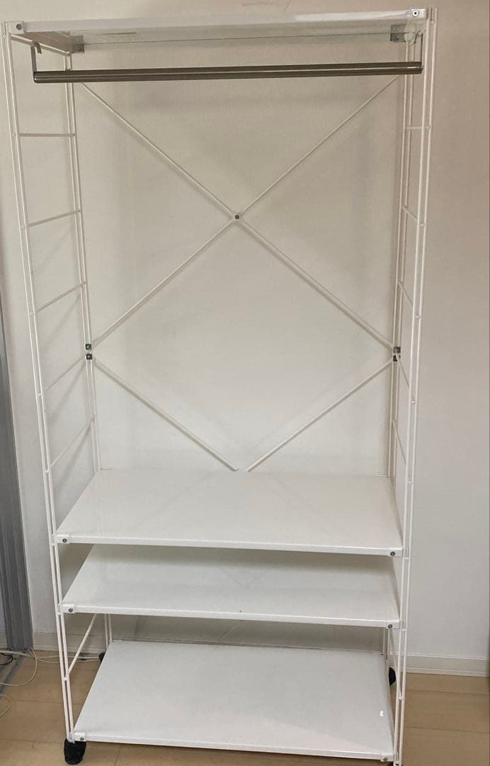 【無印良品】スチールユニットシェルフ　ワードローブセット　ライトグレー