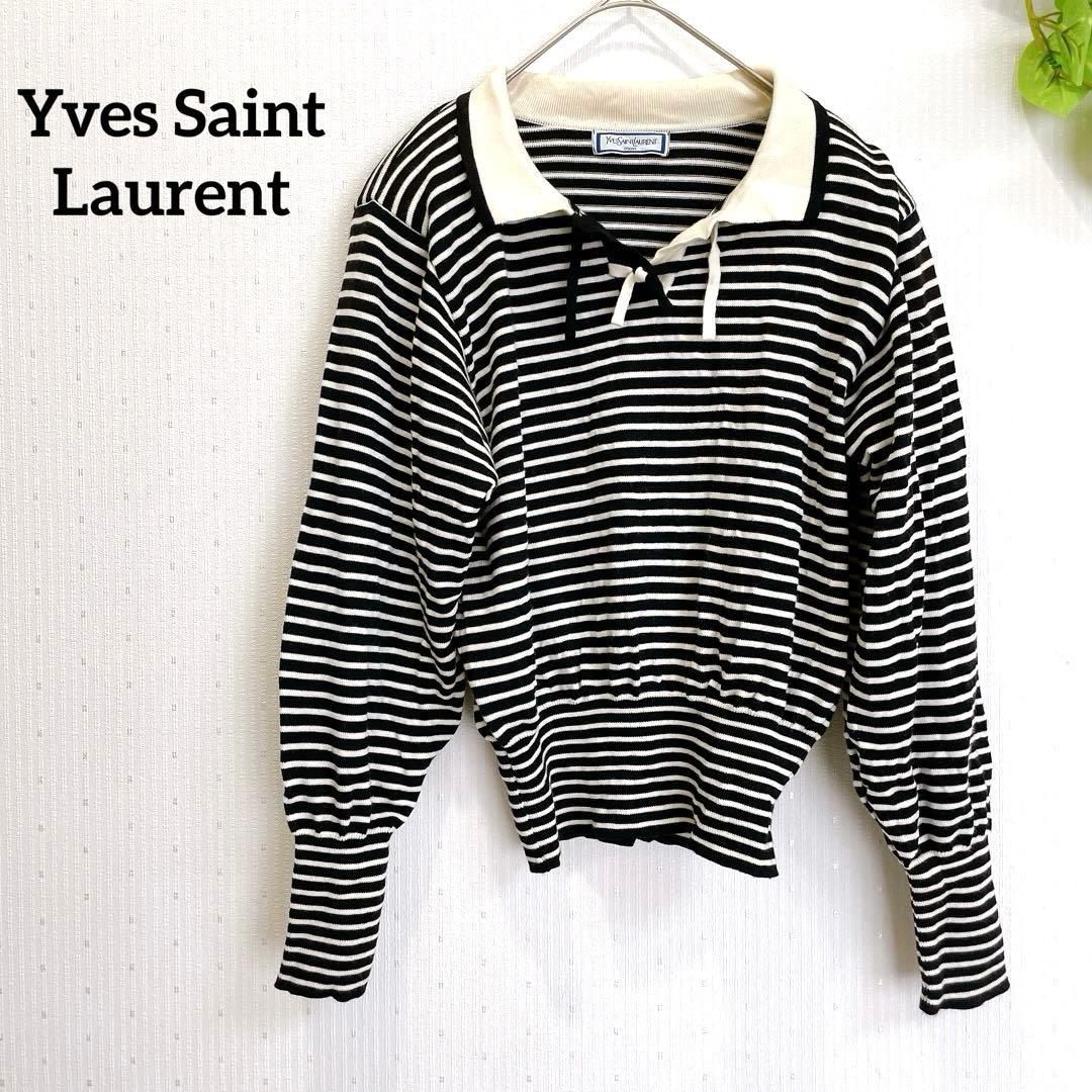 イヴ・サンローラン　ヴィンテージ　ニット　ボーダー ウール100% M 長袖