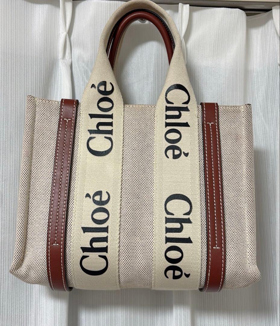 Chloe woody クロエ スモール トート バッグ ベージュ