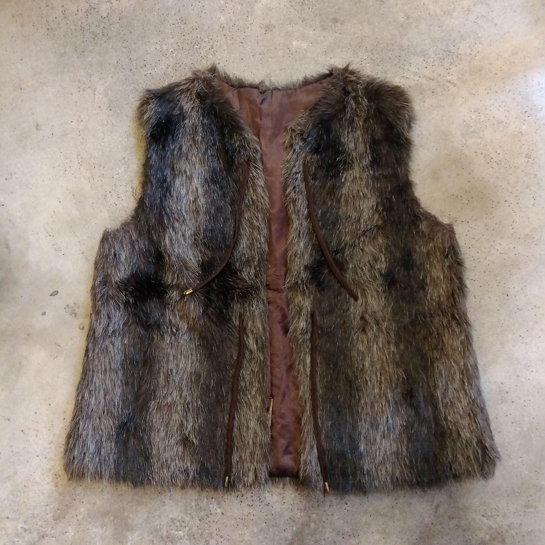 80s VINTAGE ヴィンテージ フェイクファー ベスト