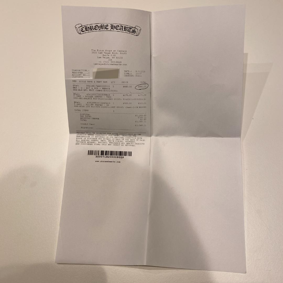 新品未使用 CHROME HEARTS クロムハーツ ビーニー ブラック