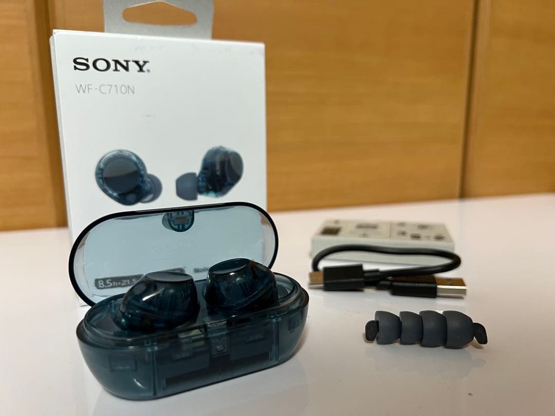 ☆ SONY WF-C710N グラスブルー ほぼ未使用！