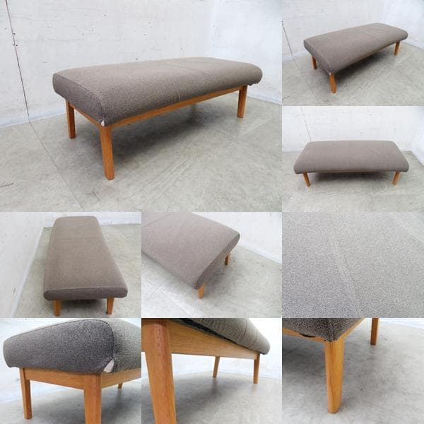 美品■カリモク■チターノ■2人掛けベンチ■オーク材■ファブリック■