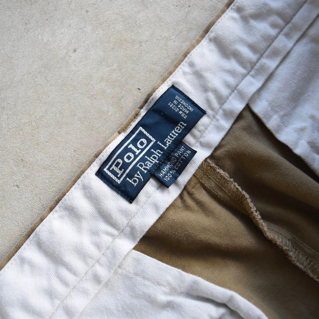 90s ラルフローレン ポロチノ ツータックチノ ブラウン USA W32L30