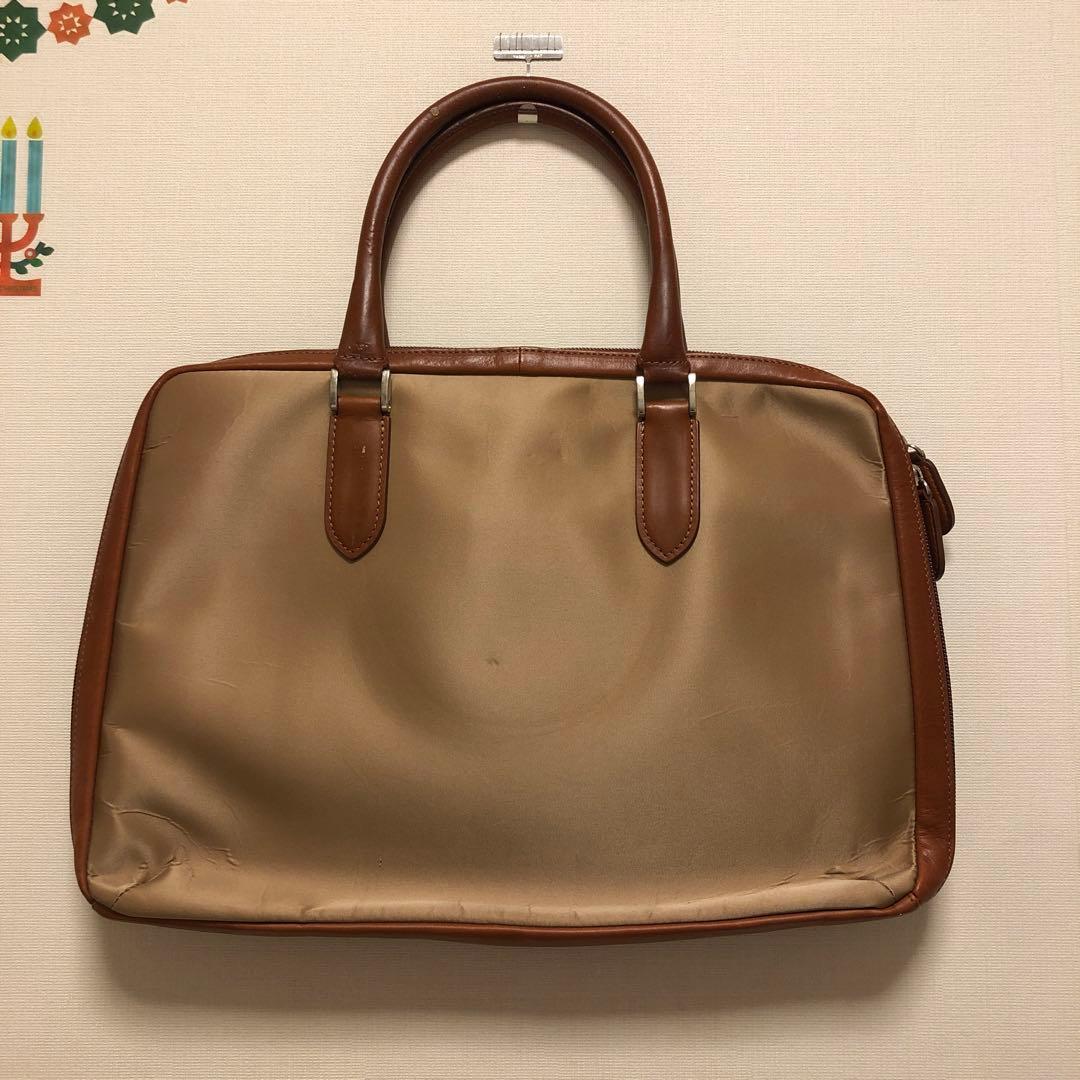 新品未使用✨ATAO ビジネスバッグ A4サイズ可能 ナイロン レザー ベージュ