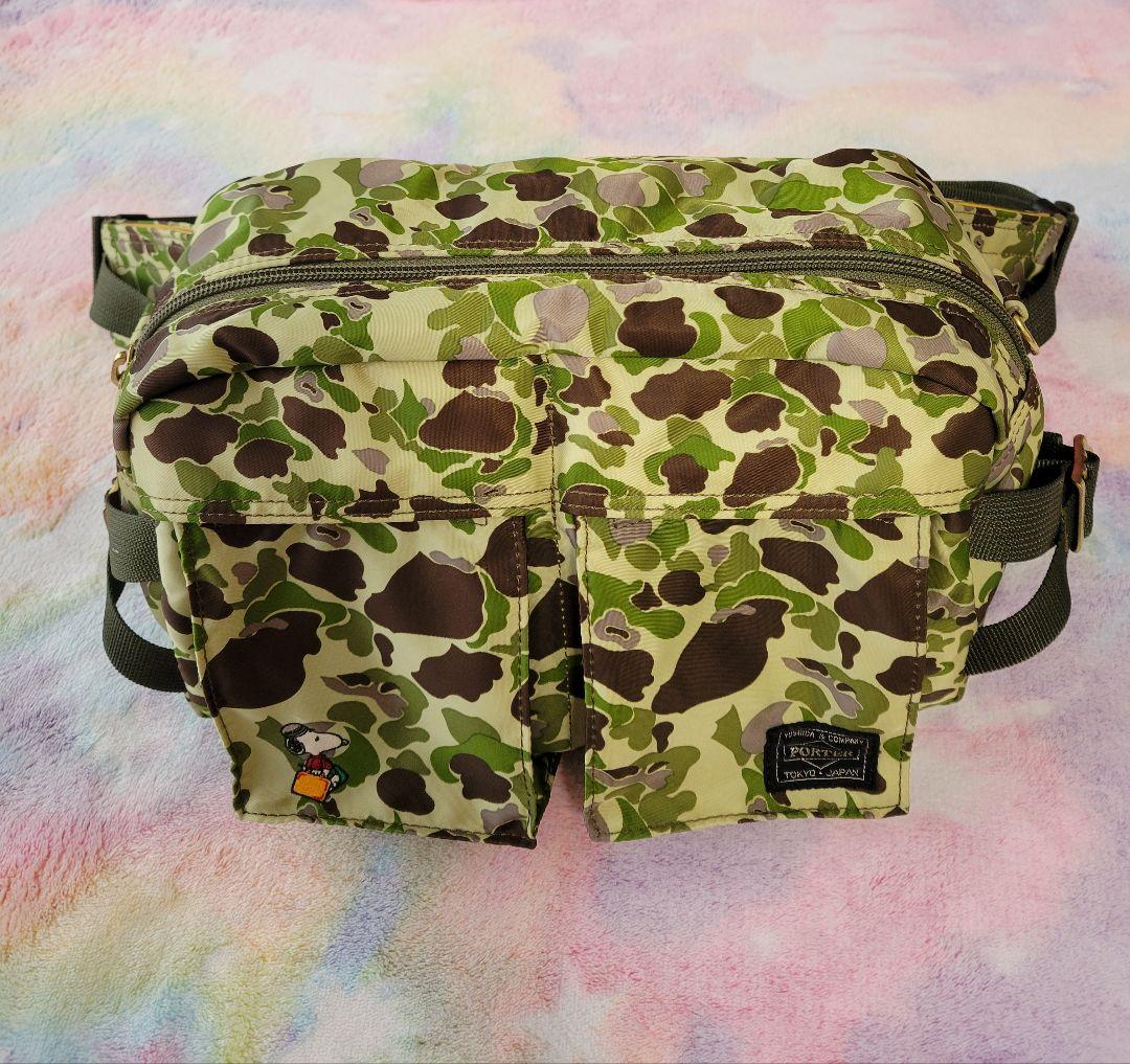 ほぼ未使用‼️PORTER JOEPORTER 迷彩 ボディバッグ スヌーピー