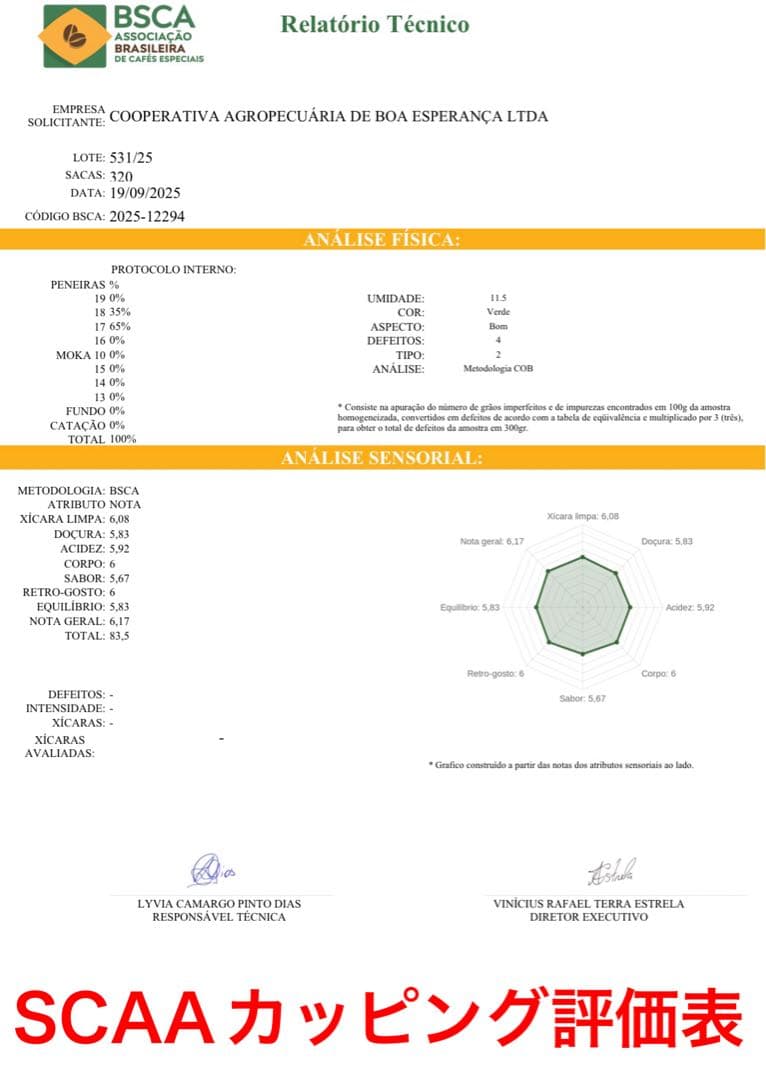 【keiji】【コーヒー生豆】ブラジル イリニシア産 No.2　5kg
