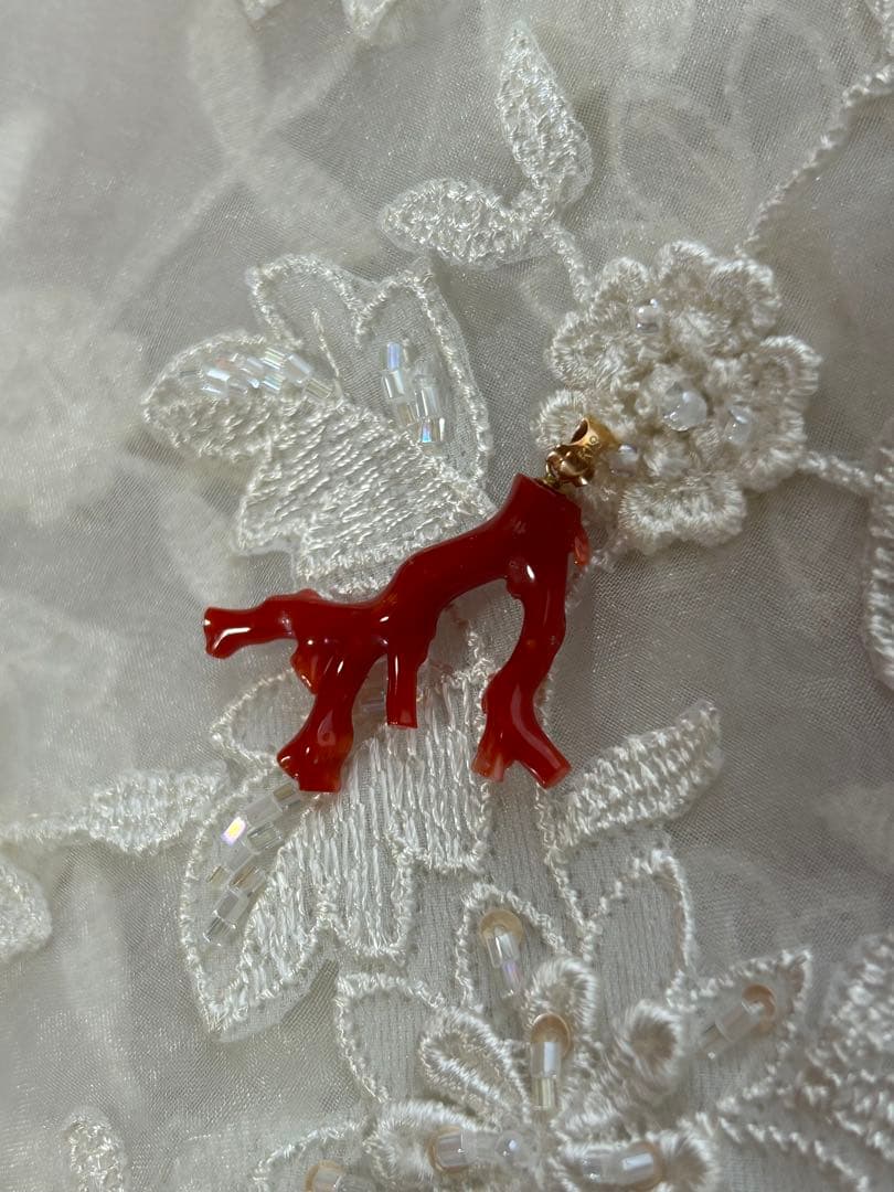 K18血赤珊瑚ネックレストップ