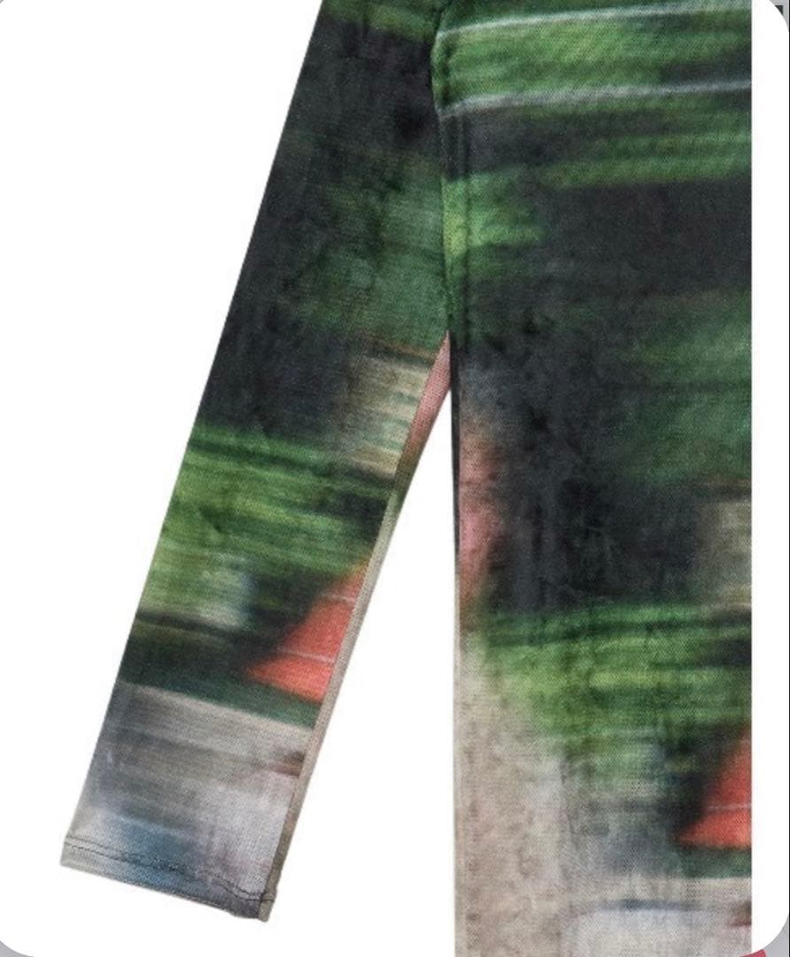 トップス AMERI UND LANDSCAPE PRINT LONG TOP