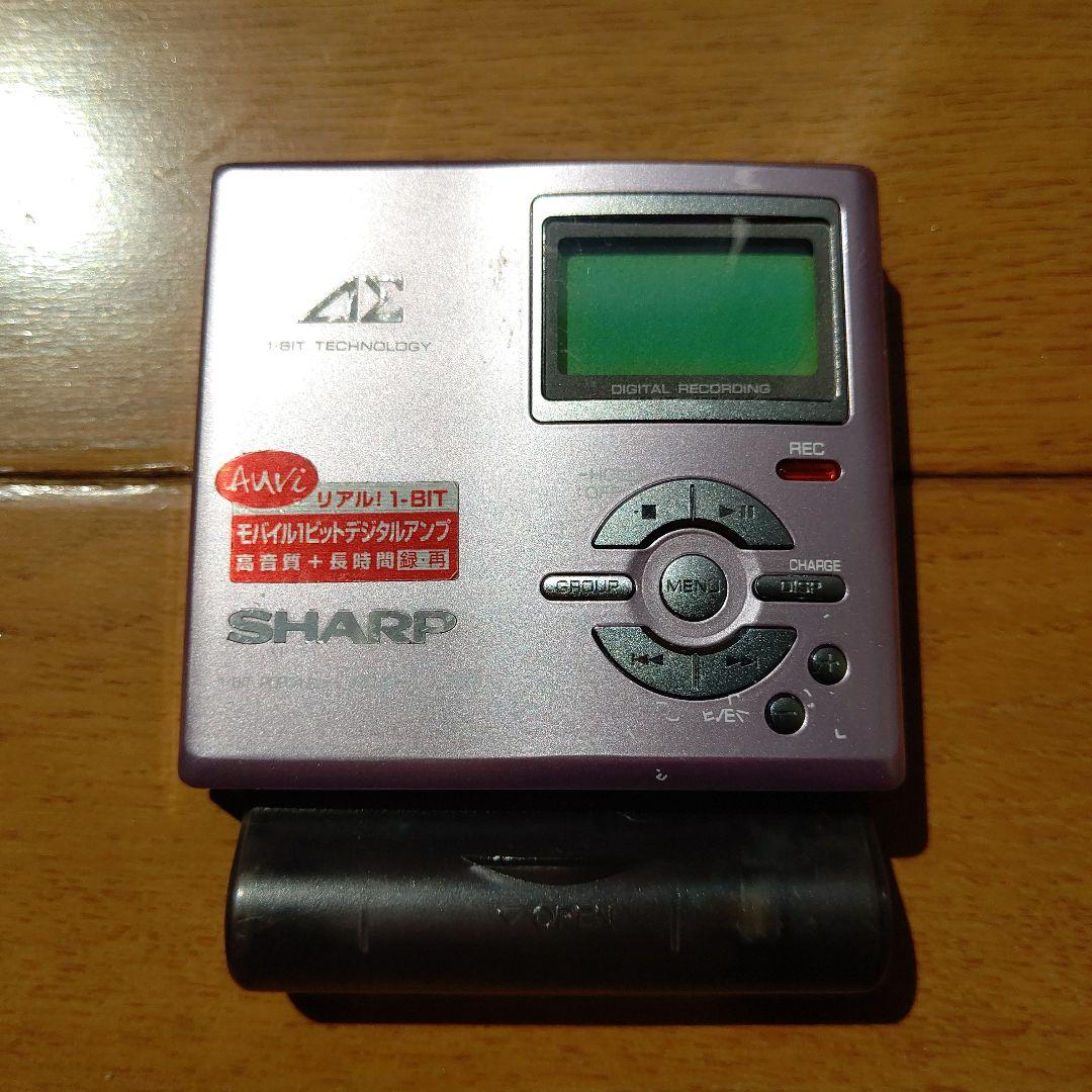 ジャンク品 SHARP 1bitポータブルMDレコーダー MD-DR7-P