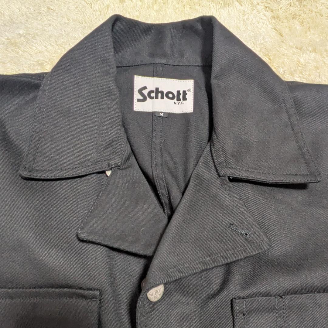 【美品】Schott ショット ワークジャンプスーツ つなぎ M 黒