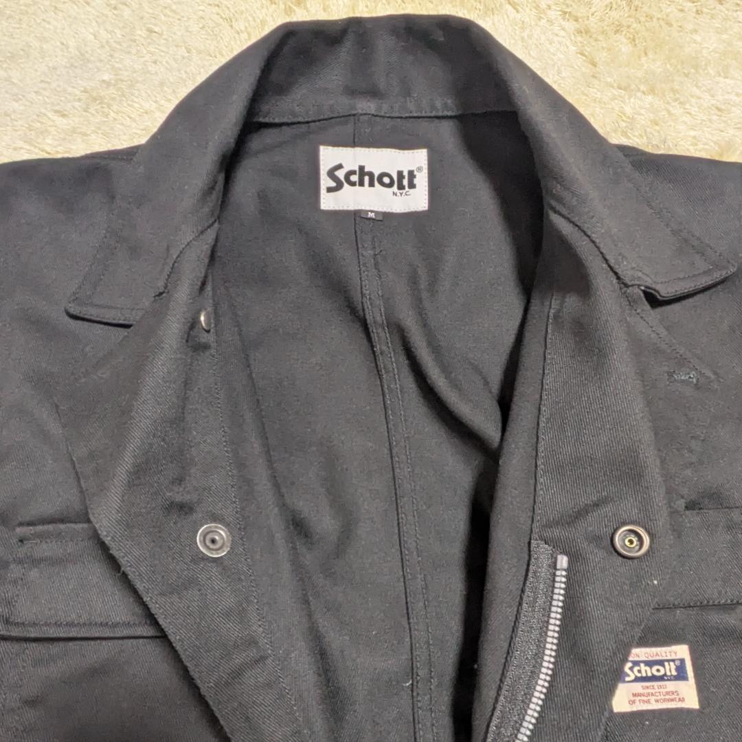 【美品】Schott ショット ワークジャンプスーツ つなぎ M 黒