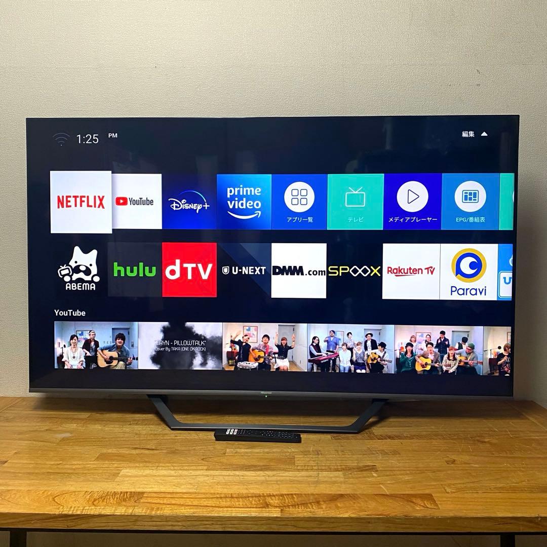 ハイセンス 65V型 4K液晶テレビ 65U7FG スマートテレビ 動画アプリ○