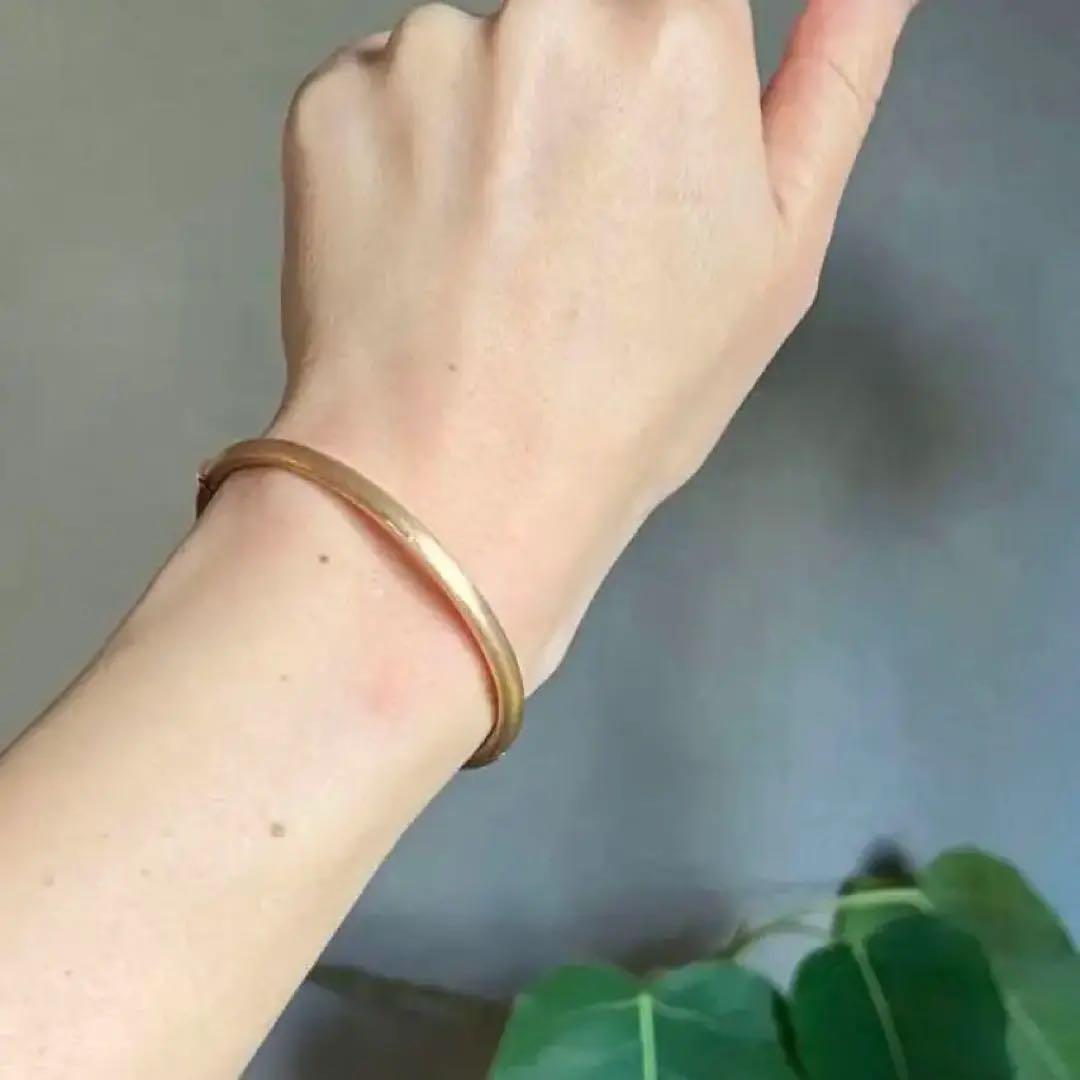 豪華　K18 バングル　ピンクゴールド　マットよりのスターダスト加工
