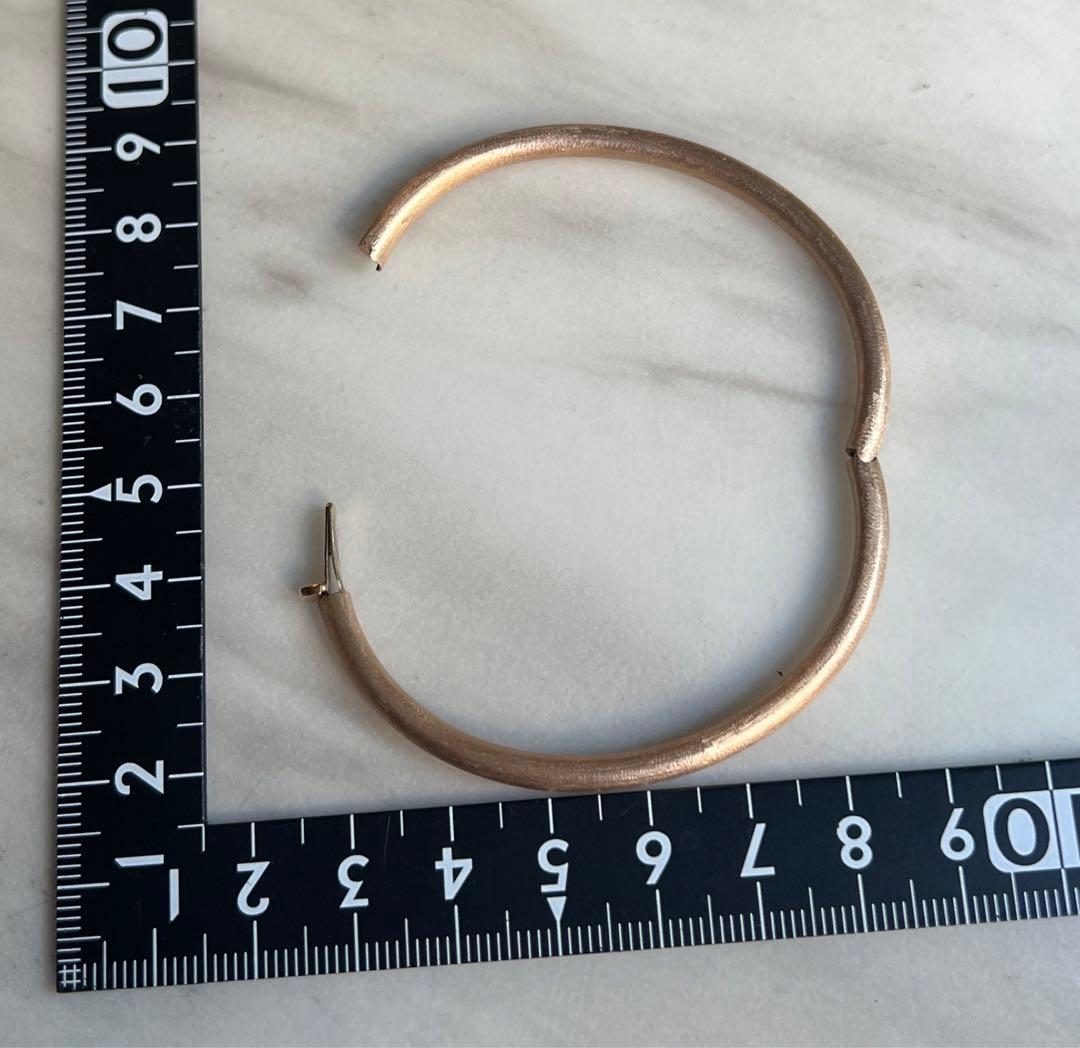 豪華　K18 バングル　ピンクゴールド　マットよりのスターダスト加工