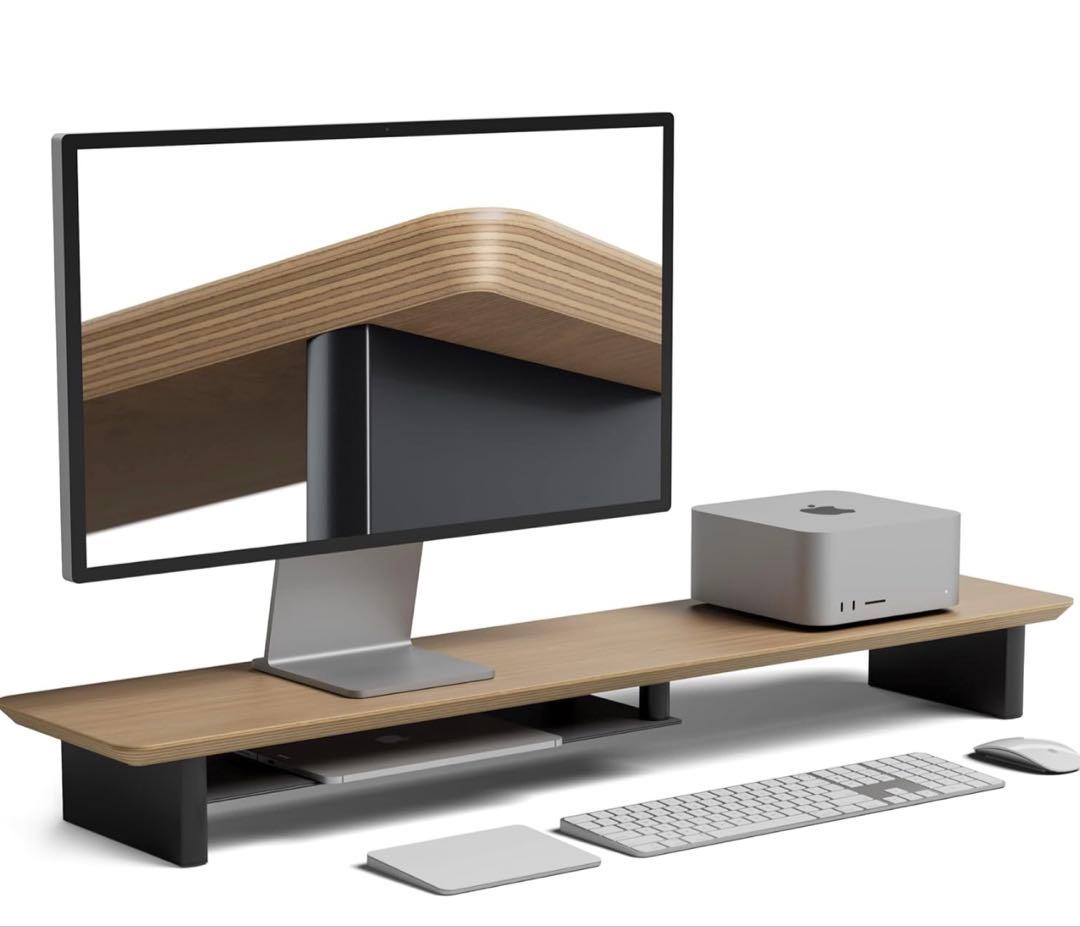 【未開封】天然木デスクシェルフ　モニター台