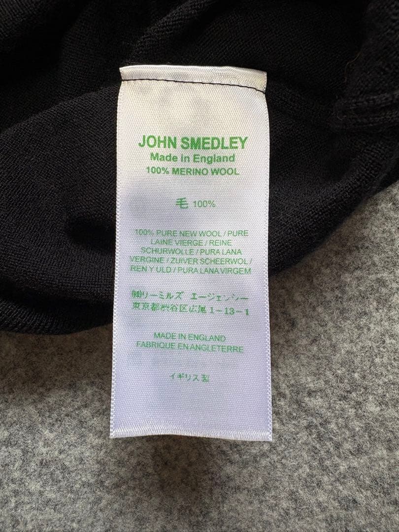 JOHN SMEDLEY ジョンスメドレー ウールニット ポロシャツ BLACK