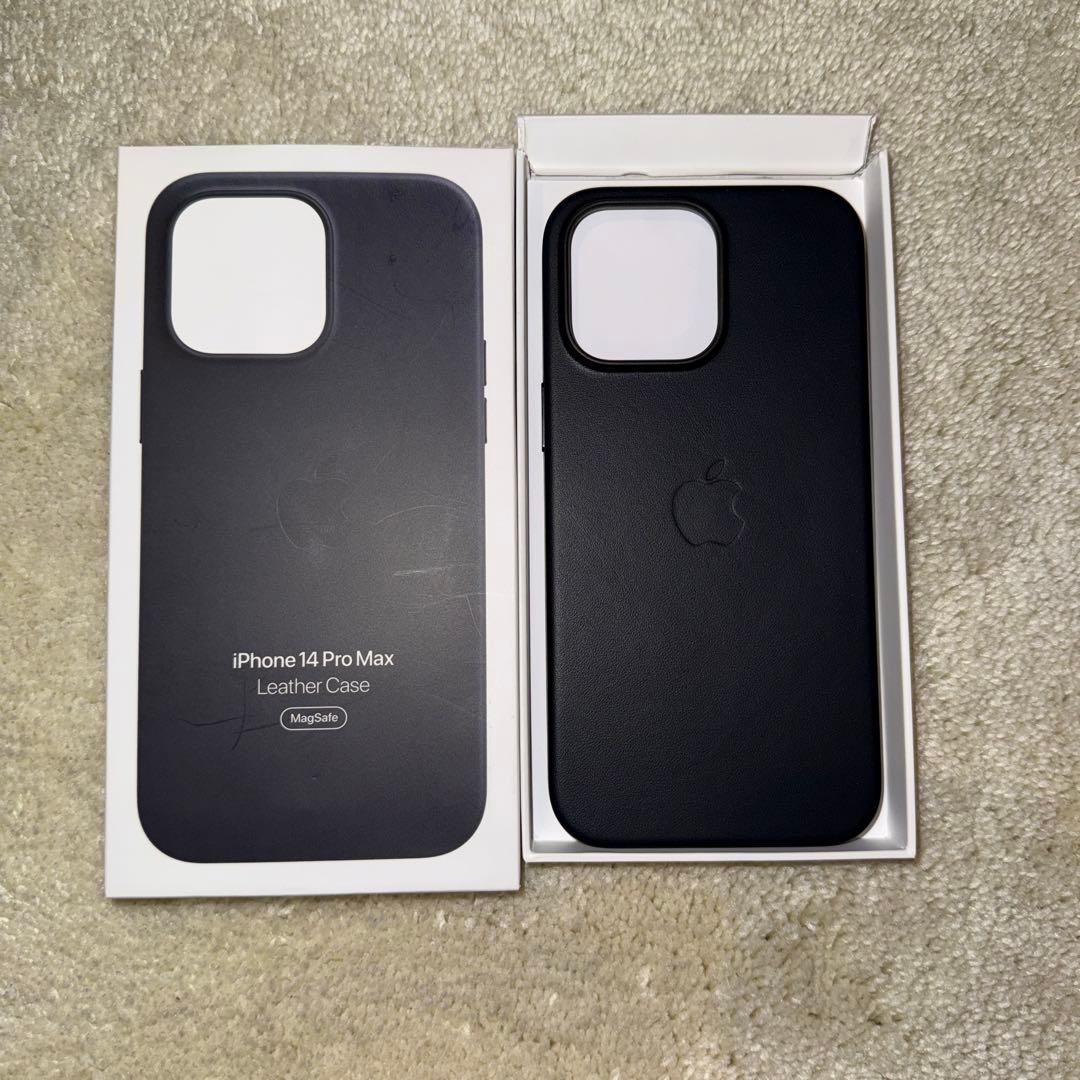 iPhone 14Pro max純正レザーケース　ブラック