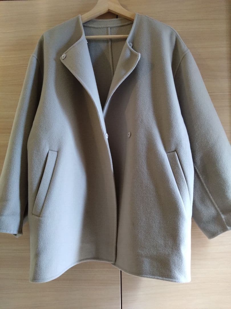 SLOBE IENA HAMILTONダブルフェイスウールノーカラーコート