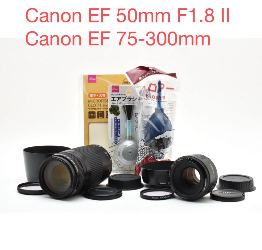 付属品付き Canon EF 50mm F1.8 II /EF 75-300mm