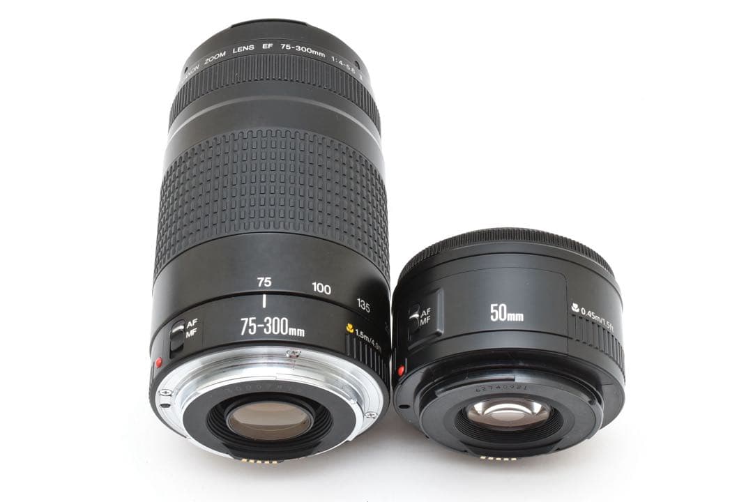 付属品付き Canon EF 50mm F1.8 II /EF 75-300mm