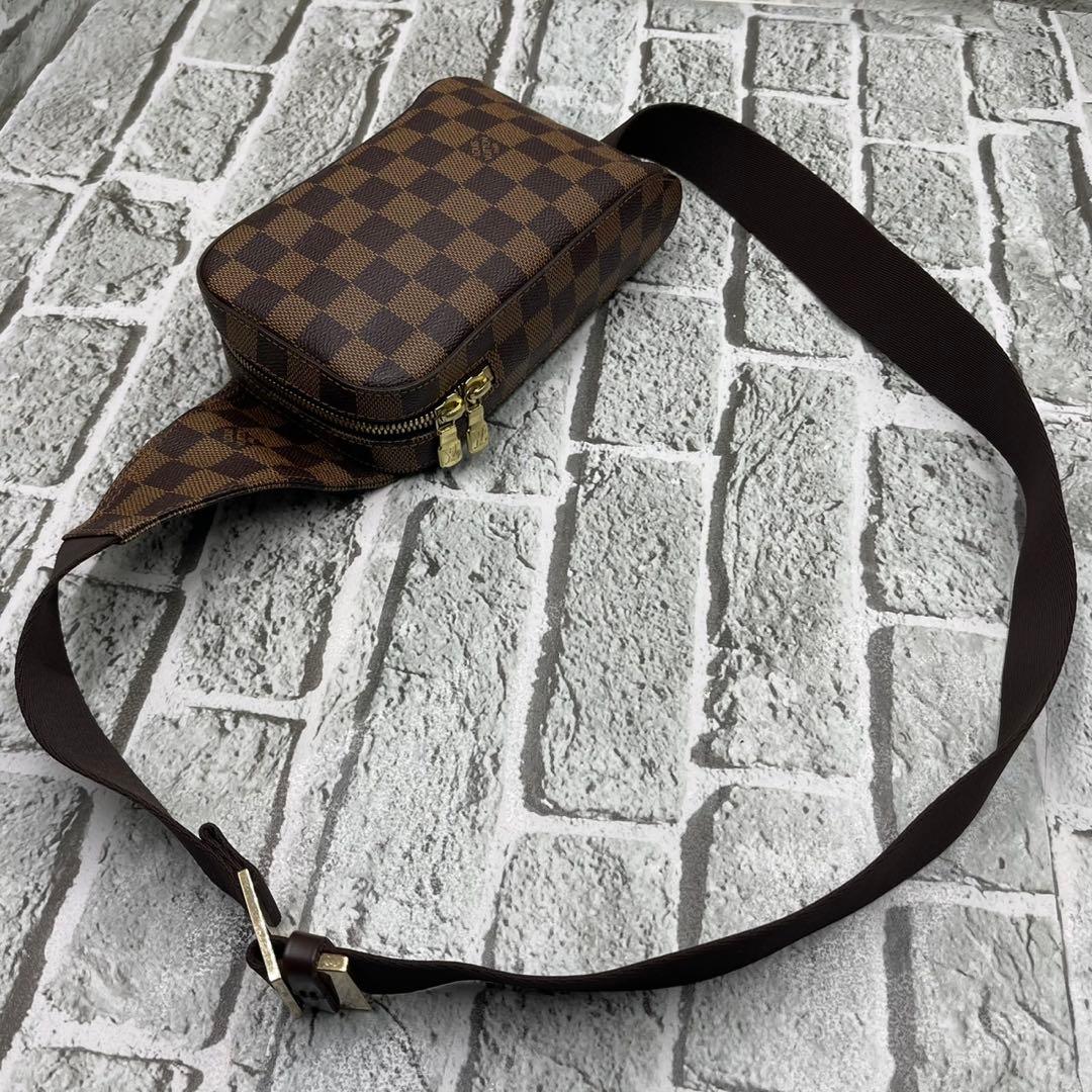 美品 ルイヴィトン ボディバッグ 斜め掛け ジェロニモス ダミエ エベヌ